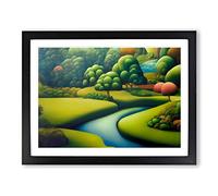 Majestic Forest Stream Framed Print | A2 Black Framed Wall Art | Ready to Hang | Modern Landscape Picture | Living Room Bedroom Lounge Office