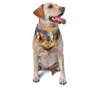 Majestic Galloping Horses At Sunset Printed Graphic Pet Triangle Scarf For Dogs & Cats, Adjustable Cute Pet Bandana For & Photo Shoots