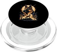Majestic German Shepherd Moon Desert Night PopSockets PopGrip for MagSafe
