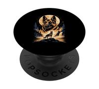 Majestic German Shepherd Moon Wilderness PopSockets Adhesive PopGrip