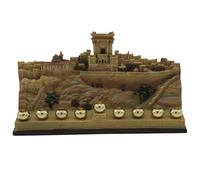 Majestic Giftware Ceramic Chanukah Candles Menorah - Holy Temple Menorah (RM-MEN03) | Fits Standard Chanukah Candles | Durable & Long-Lasting Quality | Hanukkah Menorah (9" x 3" x 5")