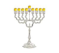 Majestic Giftware MN-HA19599NM Hanukkah Menorah, 12-Inch, Nickel Plated