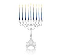 Majestic Giftware Silver-Plated Chanukah Candles Menorah - Filigree Design (MN-HA120) | Fits Standard Chanukah Candles | Durable & Long-Lasting Quality | Hanukkah Menorah - 8” High
