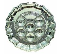 Majestic Giftware SPTF1208BL1 Passover Seder Plate, 12-Inch, Silver Plated