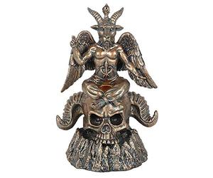 Majestic Gold Baphomet LED Backflow Incense Burner - 15.5cm x 13cm (1 Pc.) - Unique & Eye-Catching Design - Enhance Relaxation & Meditation, Premium Resin - Ideal for Artistic Home Decor