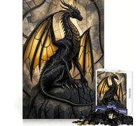 Majestic Gold Glass Dragon 1000 Pieces Jigsaws Adults Puzzles Gifts Sharp Thinking Cozy Fun Fun Activity Game Night (50x75cm)