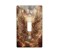 Majestic Golden Angel Wings Light Switch Cover Plates/Outlet Covers, Heavenly Design for Wall Decor, Thermoplastic Wall Plates, Standard Size Single Toggle