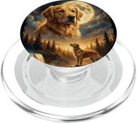Majestic Golden Retriever Dog Howling at the Moon Forest PopSockets PopGrip for MagSafe