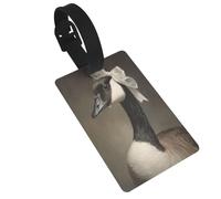 Majestic Goose White Satin Ribbon Bow Luggage Tags Name Id Label Suitcase Tags, Ideal for Travel Cruise Backpacks Bag