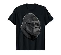 Majestic Gorilla Sunglasses Silhouette Wildlife Animal Art T-Shirt