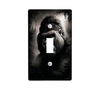Majestic Gorillas Light Switch Cover Plates/Outlet Covers, Black Jungle Wildlife for Home Decor, Thermoplastic Wall Plates, Standard Size Single Toggle