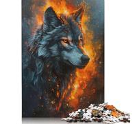 Majestic Gray Wolf Jigsaw Puzzles for Adults 1000 Piece High Challenging DIY Large Puzzle Educational Toy Funny Family Games Unique Home Decor 1000pcs (75x50cm)