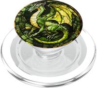 Majestic Green Dragon Artwork Design PopSockets PopGrip for MagSafe