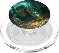 Majestic Green Hoard Dragon Guardian PopSockets PopGrip for MagSafe