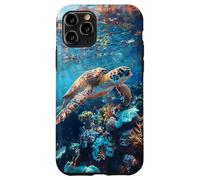 Majestic Green Sea Turtle Gliding Over Vibrant Coral Reef Case for iPhone 11 Pro