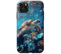 Majestic Green Sea Turtle Gliding Over Vibrant Coral Reef Case for iPhone 11 Pro Max