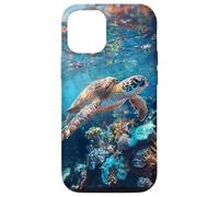 Majestic Green Sea Turtle Gliding Over Vibrant Coral Reef Case for iPhone 12/12 Pro