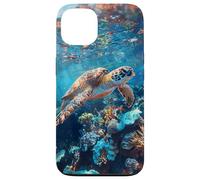 Majestic Green Sea Turtle Gliding Over Vibrant Coral Reef Case for iPhone 13