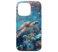 Majestic Green Sea Turtle Gliding Over Vibrant Coral Reef Case for iPhone 13 Pro