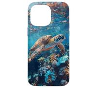 Majestic Green Sea Turtle Gliding Over Vibrant Coral Reef Case for iPhone 14 Pro Max