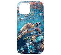 Majestic Green Sea Turtle Gliding Over Vibrant Coral Reef Case for iPhone 15