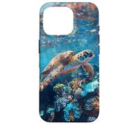 Majestic Green Sea Turtle Gliding Over Vibrant Coral Reef Case for iPhone 16 Pro