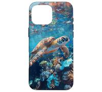 Majestic Green Sea Turtle Gliding Over Vibrant Coral Reef Case for iPhone 16 Pro Max