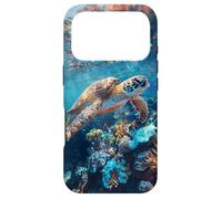 Majestic Green Sea Turtle Gliding Over Vibrant Coral Reef Case for iPhone 17 Pro