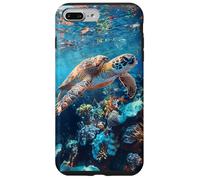 Majestic Green Sea Turtle Gliding Over Vibrant Coral Reef Case for iPhone 7 Plus/8 Plus