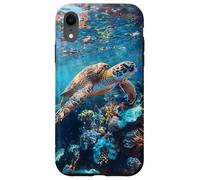 Majestic Green Sea Turtle Gliding Over Vibrant Coral Reef Case for iPhone XR