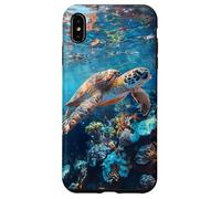 Majestic Green Sea Turtle Gliding Over Vibrant Coral Reef Case for iPhone XS Max