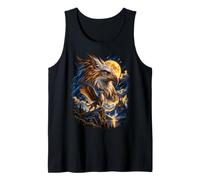 Majestic Griffin and Eagle Night Sky Fantasy Scene Tank Top
