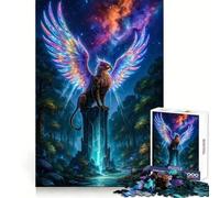Majestic Griffin in Enchanted Forest Jigsaw Puzzle 1000 Piece for Teenagers Recall Enhancer Creative Craft Pattern Build Birthday Idea (38x52cm)