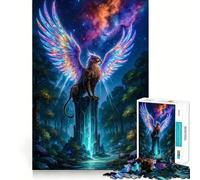 Majestic Griffin in Enchanted Forest Jigsaws 1000 Pieces for Adults Sharp Brain Perfect Connection Family Bond Art Work (38x26cm)