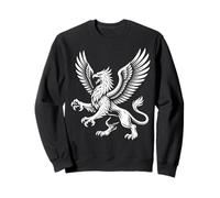 Majestic Griffin with Wings Fierce Mythic Beast Line Art Sweatshirt