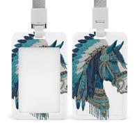 Majestic Horse Adorned in Native ID Badge Holder Retractable Clip Card Holder Card Protector Name Badge Name Tag for Work Office Doctor Nurse