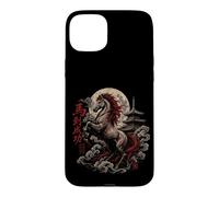 Majestic Horse Rising with Moon and Pagoda Case for iPhone 15 Plus