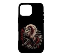 Majestic Horse Rising with Moon and Pagoda Case for iPhone 16 Pro Max