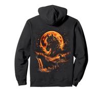 Majestic Horse Spirit Animal Retro Full Moon Silhouette Pullover Hoodie