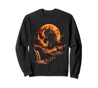 Majestic Horse Spirit Animal Retro Full Moon Silhouette Sweatshirt