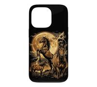 Majestic Horses Full Moon Lightning Equestrian Theme Art Case for iPhone 13 Pro