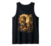 Majestic Horses Full Moon Lightning Equestrian Theme Art Tank Top