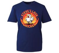 Majestic Humourus Chicken T-Shirt, Funny Steve Lava Chicken Game Trending Movie Character Shirt, Gift Unisex Tee Top (Navy, 5 Years)