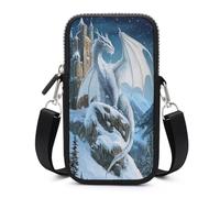Majestic Ice Dragon Snowy Mountain Crossbody Mobile Phone Bag Smartphone Bag With Adjustable Strap