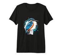 Majestic Kingfisher Perched On Stump Premium T-Shirt