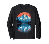 Majestic Lake Tahoe Sunset Mountain Reflection Long Sleeve T-Shirt