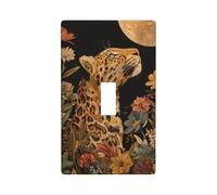 Majestic Leopard in The Night Sky Light Switch Cover Decorative Single Toggle 1 Gang Wall Plate for Kitchen Farmhouse Bedroom Bathroom Art Decor