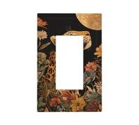 Majestic Leopard in The Night Sky Light Switch Wall Plate Faceplate Cover Single Rocker 1 Gang Decorator Outlet Receptacle Covers for Home Kitchen Room Bathroom Decor
