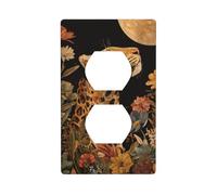 Majestic Leopard in The Night Sky Outlet Cover Light Switch Cover Decorative 1 Gang Wall Plate for Kitchen Room Bathroom Size 7x11.4cm