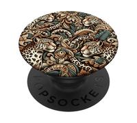 Majestic Leopard Jungle Paradise Pattern PopSockets Adhesive PopGrip